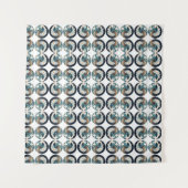 Witte Lotus & Ocean Wave - Elegantie in beweging Wandkleed (Voorkant (horizontaal))