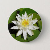 Witte Lotus Ronde Button 5,7 Cm (Voorkant)
