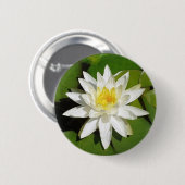 Witte Lotus Ronde Button 5,7 Cm (Voorkant /achterkant)