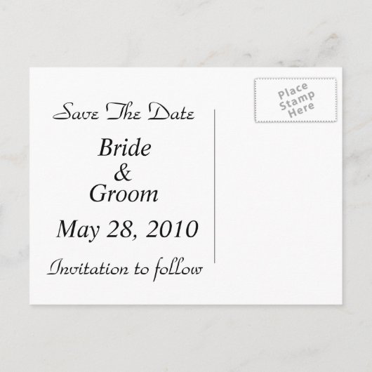 Witte Lotus Save the Date Briefkaart (Achterkant)
