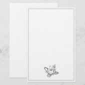 WITTE LOTUS-STROOMBOTANISCHE STATIONERING BRIEFPAPIER (Voorkant / Achterkant)