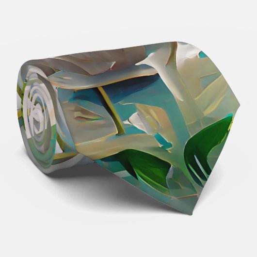 Witte Lotus Stropdas (Opgerold)