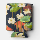 Witte lotus, vis: naadloos patroon. blikjeskoeler (Achterkant)