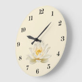 Witte Lotus wandklok (Hoek)
