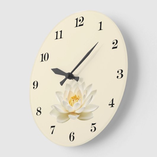 Witte Lotus wandklok (Hoek)