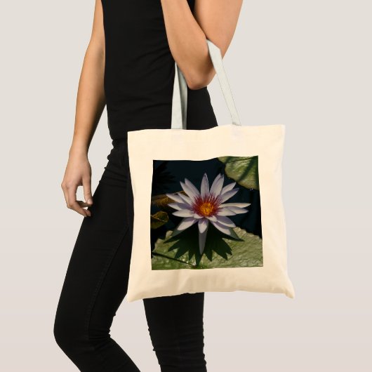 Witte Lotus Waterlily canvas tas (Voorkant (product))