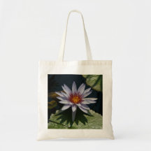 Witte Lotus Waterlily canvas tas