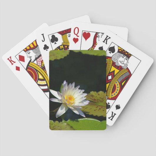 Witte Lotus Waterlily- en Lily-speelkaarten Speelkaarten (Achterkant)