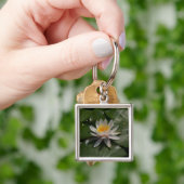Witte Lotus Waterlily Sleutelhanger (Hand)