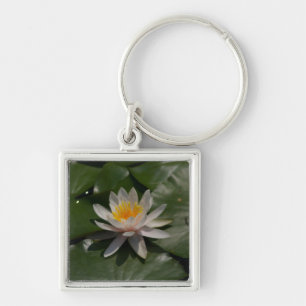 Witte Lotus Waterlily Sleutelhanger