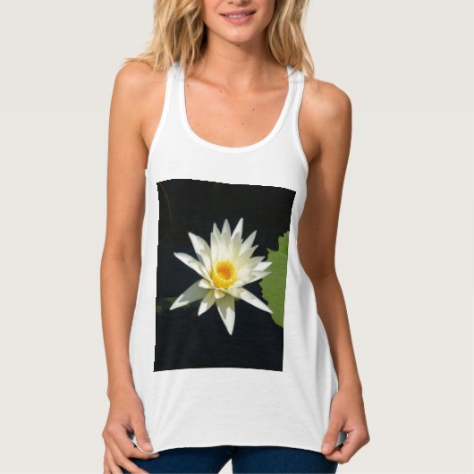 Witte Lotus Waterlily Tanktop (Voorkant)