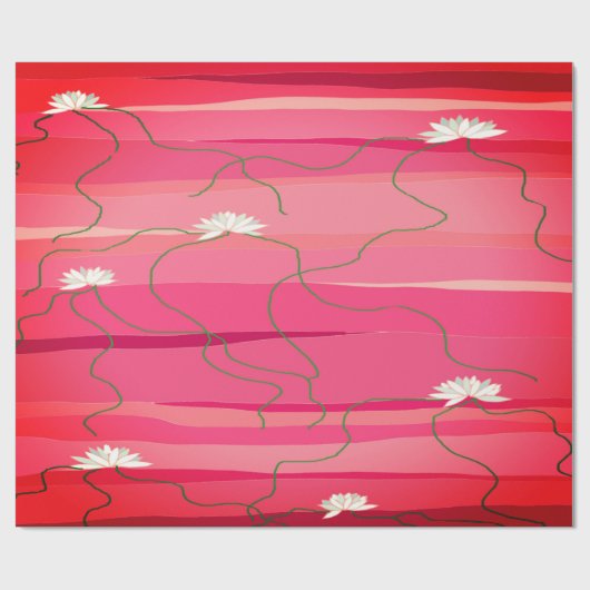 Witte Lotus Wrapping Paper Cadeaupapier (Vlak)