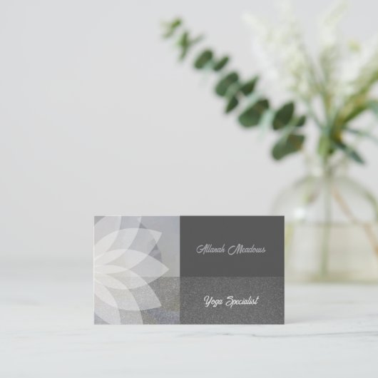 Witte Lotus Yoga Meditation Visitekaartje (Staand voorkant)