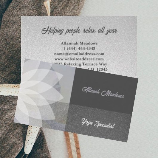 Witte Lotus Yoga Meditation Visitekaartje