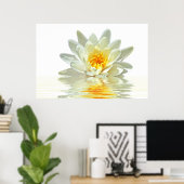 witte lotus zwevend in water poster (Thuiskantoor)
