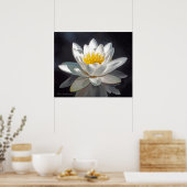 WITTE LOTUSBLOEM EN REFLECTIE POSTER (Keuken)