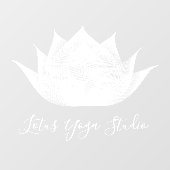 Witte Lotusbloem Kunst Elegante Unieke Yogastudio Raamsticker (Vel)