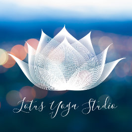 Witte Lotusbloem Kunst Elegante Unieke Yogastudio Raamsticker