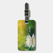 Witte Lotusbloem Landschap, Zen Bagagelabel (Voorkant verticaal)