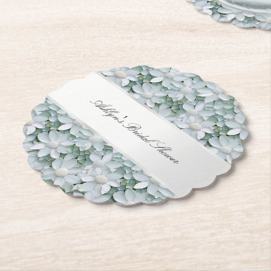 Witte Lotusbloemen Bruidsuitnodiging Kartonnen Onderzetters (Gekanteld)
