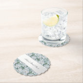 Witte Lotusbloemen Bruidsuitnodiging Kartonnen Onderzetters (Insitu)