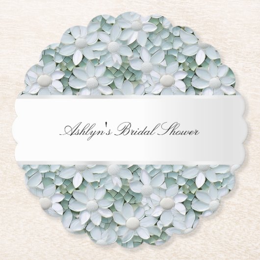 Witte Lotusbloemen Bruidsuitnodiging Kartonnen Onderzetters (Voorkant)