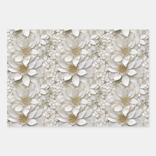 Witte Lotusbloemen Inpakpapier Vel (Voorkant)