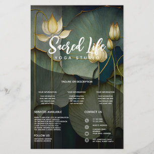 Witte Lotusbloemen, Mooie Genezende Natuur Flyer