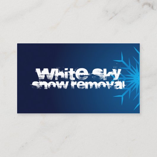 Witte lucht sneeuw verwijdering visitekaartje (Achterkant)