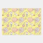 Witte luchtballon schattig stel van vogels inpakpapier vel (Voorkant 3)