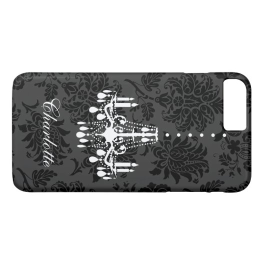 witte luchters op Damask iPhone Cas Case-Mate iPhone Case (Achterkant (Horizontaal))