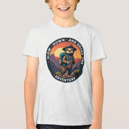 Witte luiaard vertragen en genieten van het avontu Tri-Blend shirt