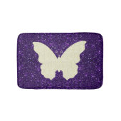 Witte luiken vlinder op Paarse glitter bath mat (Voorkant)