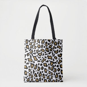 Witte Luipaard Boodschappentas Tote Bag