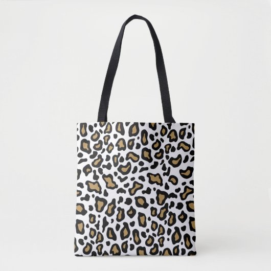 Witte Luipaard Boodschappentas Tote Bag (Voorkant)