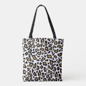 Witte Luipaard Boodschappentas Tote Bag (Achterkant)