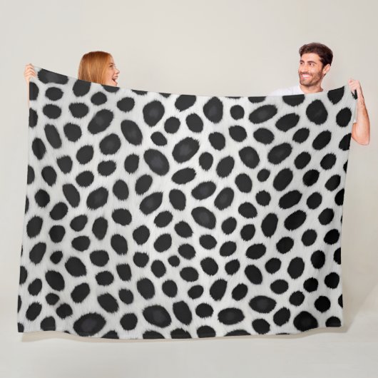 Witte luipaard Elegant Modern Luxe Collectie Fleece Deken (In situ)