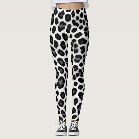 Witte luipaard Elegant Populair Luxe Collectie Leggings (Voorkant)