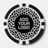 Witte Luipaard Elegante Moderne Luxe Collectie Poker Chips (Voorkant)