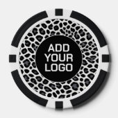 Witte Luipaard Elegante Populaire Luxe Collectie Poker Chips (Voorkant)