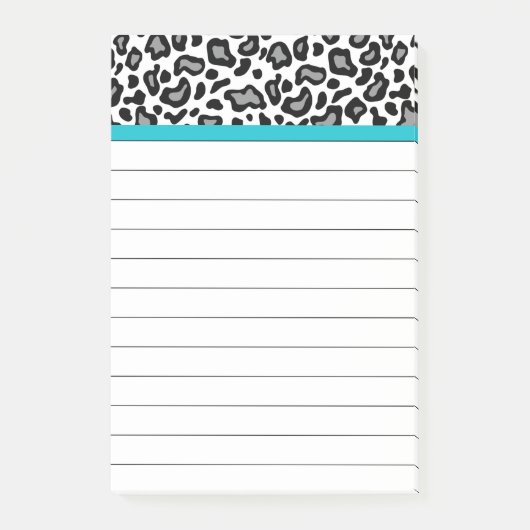Witte Luipaard Kantoor Leraren Post It Notes Cadea (Voorkant)
