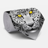 Witte luipaard met geel Stropdas (Opgerold)