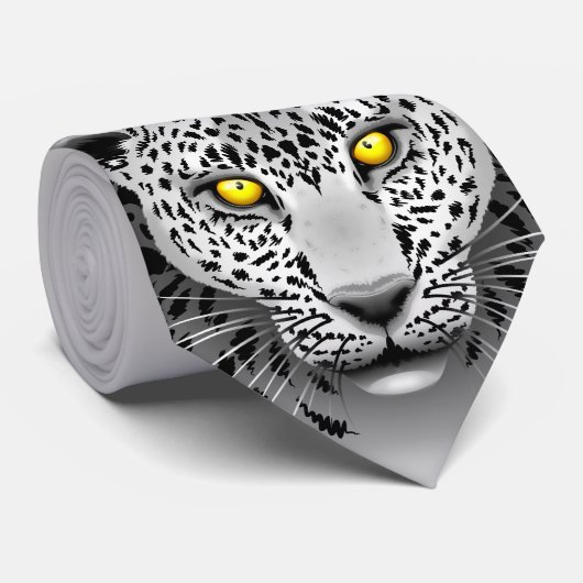 Witte luipaard met geel Stropdas (Opgerold)