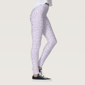 Witte luipaard patroonpastel Paarse Leggings (Rechts)