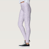 Witte luipaard patroonpastel Paarse Leggings (Links)