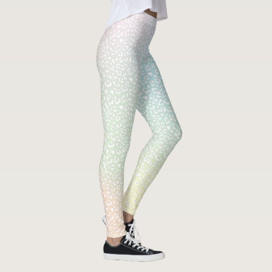 Witte luipaard print pastelgradiënt leggings (Rechts)
