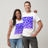Witte Luipaardprint Blauw Roze T-shirt (Unisex)