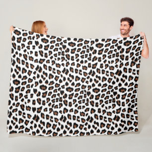 Witte Luipaardprint Fleece Deken