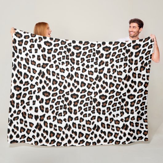 Witte Luipaardprint Fleece Deken (In situ)