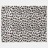 Witte Luipaardprint Fleece Deken (Voorkant (Horizontaal))